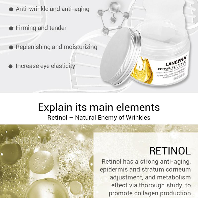 50 шт. увлажняющая коллагеновая маска для глаз с ретинолом, гиалуроновая кислота, уменьшающая мелкие морщины, темные круги, антивозрастные маски для глаз