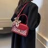 Red bag women's 2025 new fashion high sense foreign style portable messenger small square bag wedding bride bag wedding bag