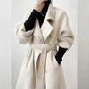 Женская осенне-зимняя шерстяная куртка со стоячим воротником