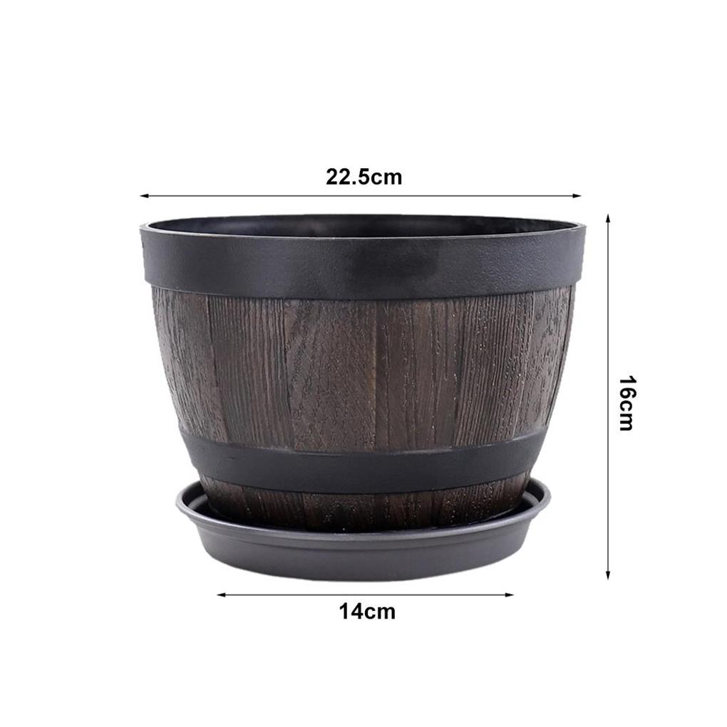 Деревянные бочки ulation 9 дюймов смоляной цветочный горшок в винтажном стиле в форме ведра для украшения дома на открытом воздухе патио фермерский дом