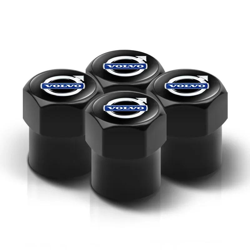 4Pcs Aluminum Alloy Car Tire Valve Caps for Volvo XC60 XC90 XC40 S90 S60 Anti-dust Wheel Valve Stem Cover Exterior Accessories