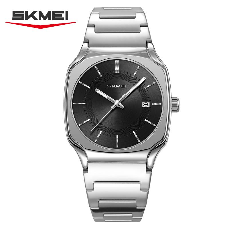 Skmei 9380 Классические Высококачественные Мужские Кварцевые Часы Лучший Ремешок из Нержавеющей Стали Водонепроницаемые Отображение Даты Символы Повседневные Наручные Часы