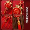 1Pc Festival Gifts Festive Atmosphere with Tassels Delicate Double Pattern Joyful Pendant Arrange Decorations Red Lantern