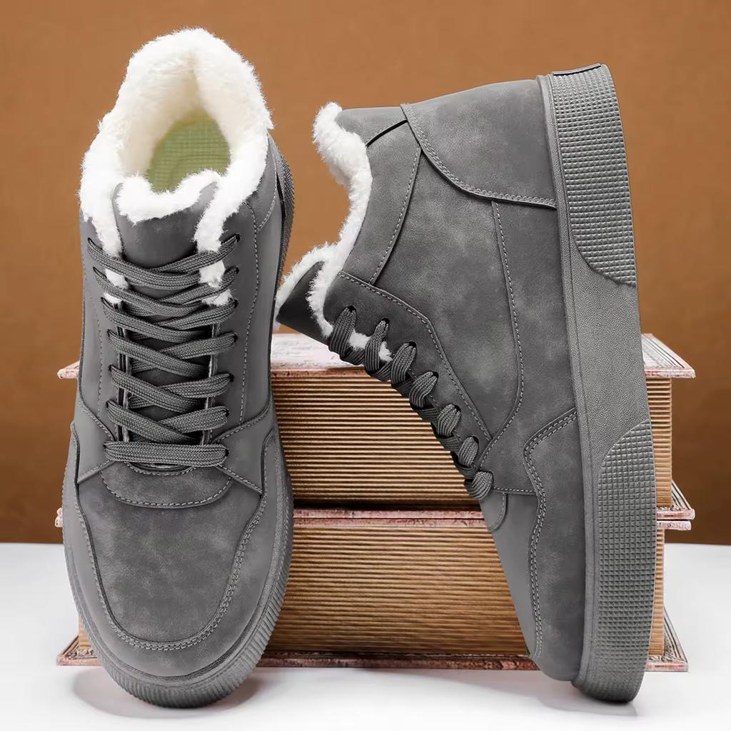 Winter Casual Sneakers Versatile Men's Thick Snow Boots Warm and Cold Retro Casual Shoes Mid Top Board Shoes