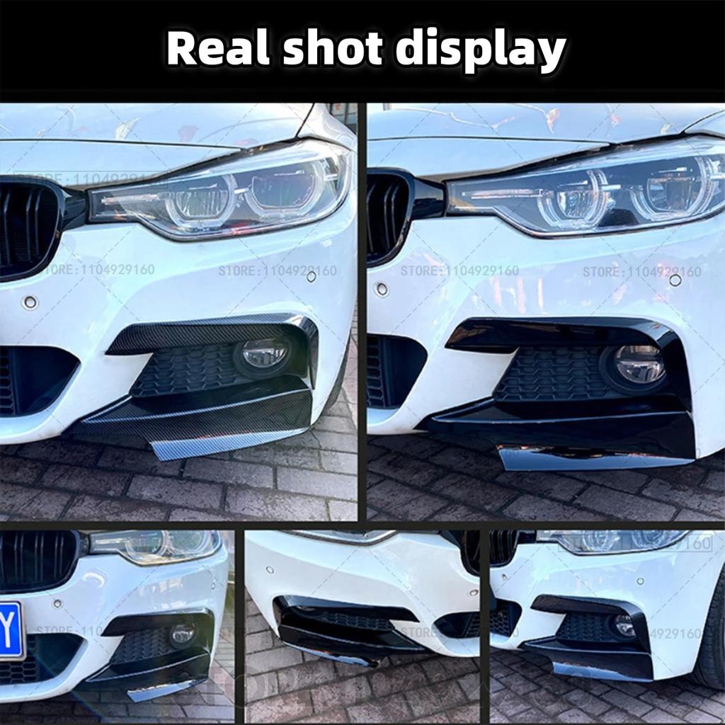 Для BMW 3 серии F30 F31 M-пакет 320i 325i M-Sport 2012-2019 ABS Глянцевый черный Передний бампер Противотуманная фара Губа Спойлер Комплекты обвеса Тюнинг