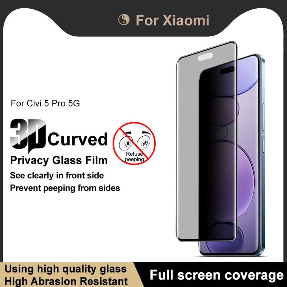IMAK Для Xiaomi Civi 5 Pro 5G Защитная пленка для экрана с защитой от шпионажа Полное покрытие Закаленное стекло
