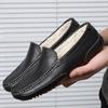 Зимние теплые мужские лоферы из натуральной кожи, обувь для вождения, повседневные итальянские дизайнерские меховые лоферы, мужская обувь высокого качества