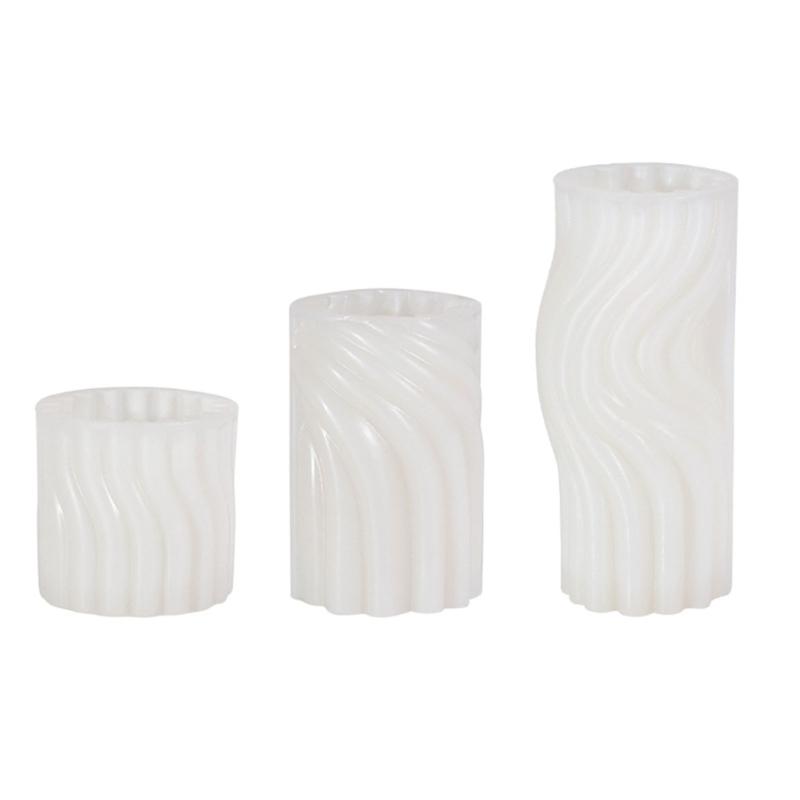 Geometric Candle Mould Handmade 3D Cylinder Silicone Mold Resin Mould Scented Candle Making Mold for DIY Decoration