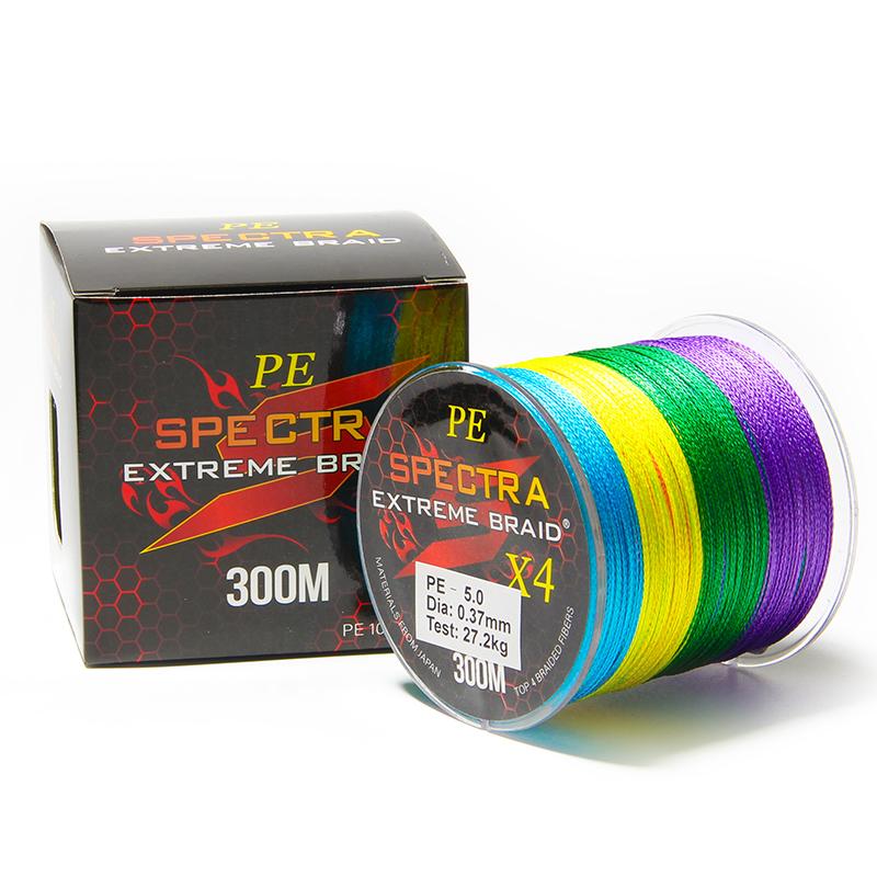300 Meters X4 Strand Braid Fish Lines Japan Material Multi-color 4 Strands 300M PE Braided Fishing Line
