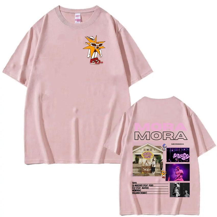 Singer MORA MICRODOSIS Tour 2025 Album Merch T Shirt Unisex Women Fashion Pop Music TShirt Vintage Oversized Short Sleeve TShirts