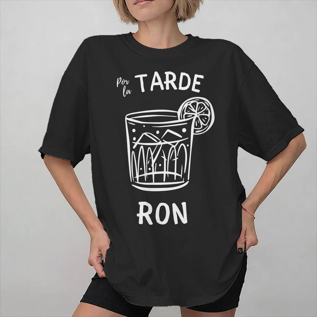 Por la Unisexana cafe por la tarde ron Outfit Unisex Women T Shirts Cotton Tee Printed Tops Tshirt