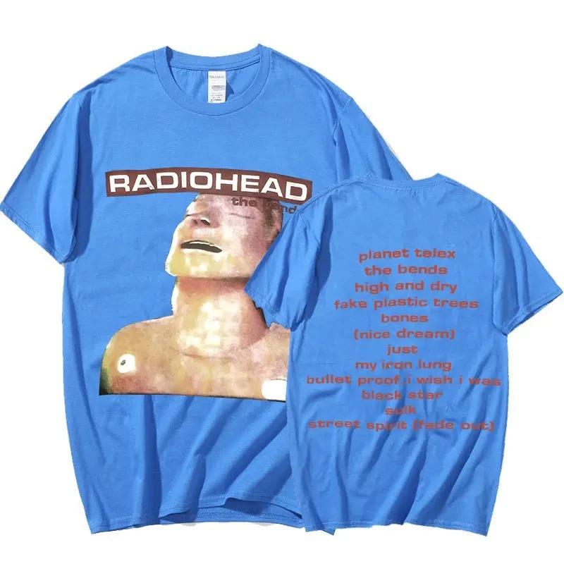Vintage Rock Band Radiohead T Shirt Men 100% Cotton T-shirts Hip Hop The Bends Music Album Print Tee Shirt Oversize Top