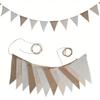 Multicolor Birthday Linen Banner Hanging Photo Prop Banners Vintage Pennant Flags  Carnival Garland