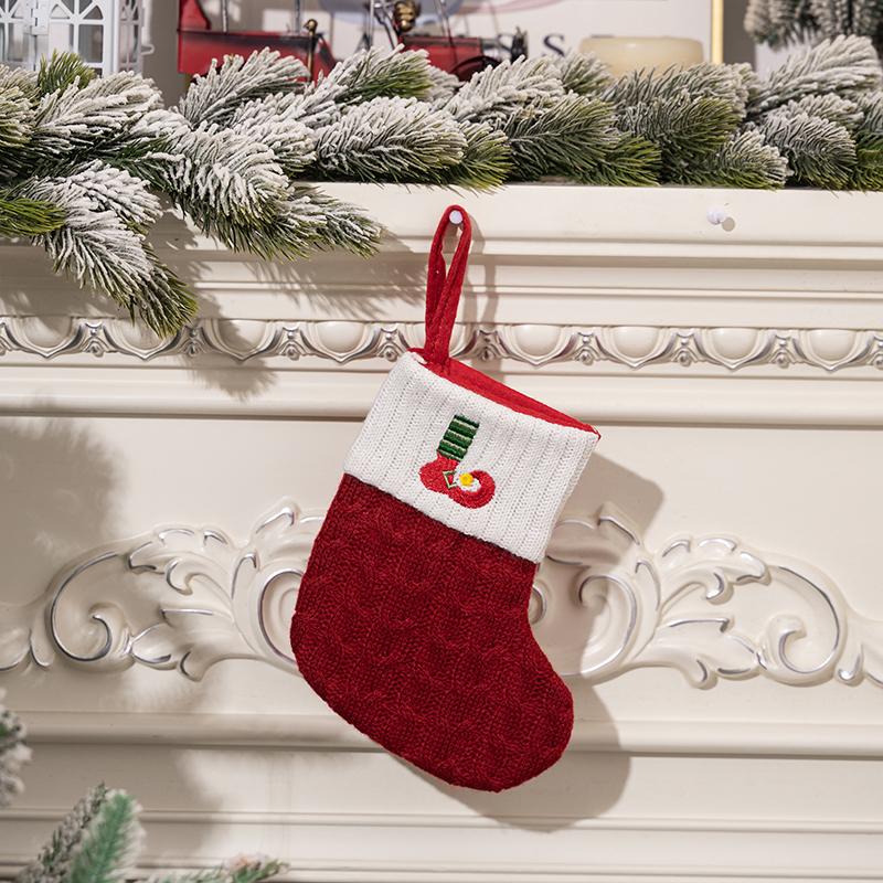Creative Christmas Decorations Red Knitted Alphabet Embroidered Christmas Socks Color DIY Name Gift Socks