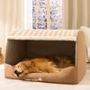 Brown Simple Neutral Style Houndstooth Drawer Nest for Large Dog Golden Retriever Pet Dog Autumn and Winter Warm Dog Nest Cat Nest
