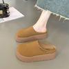 Thick Bottom Heightening Bag Head Slippers Women's 2025 New Casual Versatile Retro Lazy Outer Wear Muffin Muller Birkentow