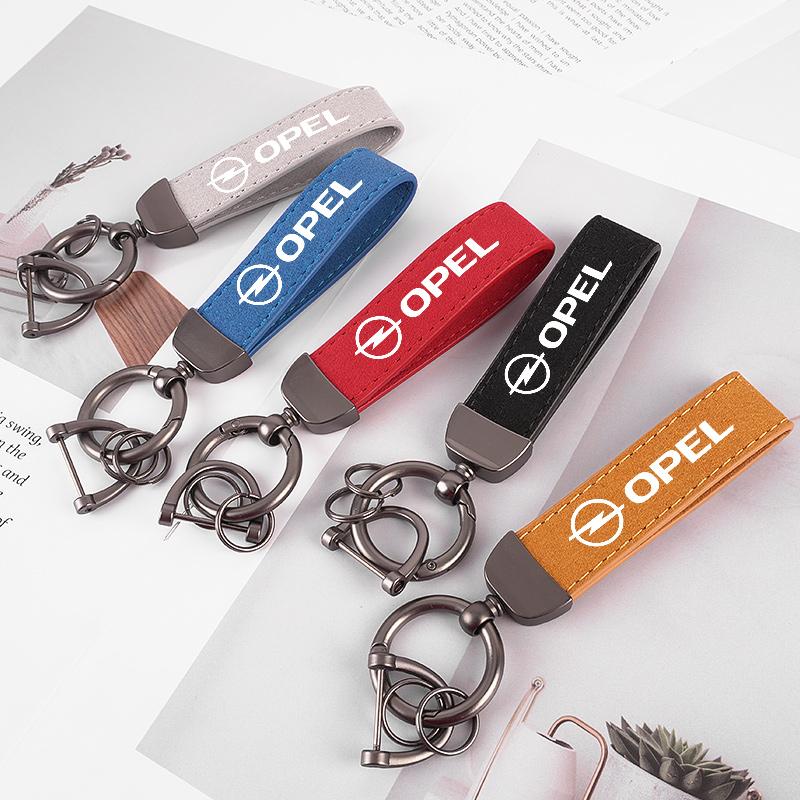 BBEV1 Metal Leather Car Logo Styling Keychain For Opel Corsa 2004 Astra D Combo Insignia Adam Mokka Key Chain Key Rings Accessories