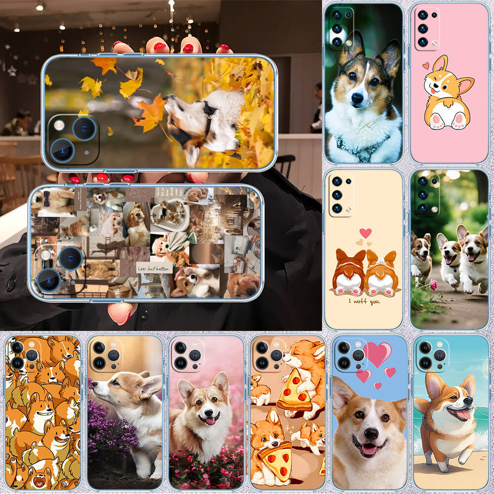 Cute Corgi dog Phone Case for Motorola G14 G15 G24 G30 G31 G32 G34 G41 G42 G51 G52 G50 G60S G60 G62 G72 G71 G73 G84 G85 G200 E32