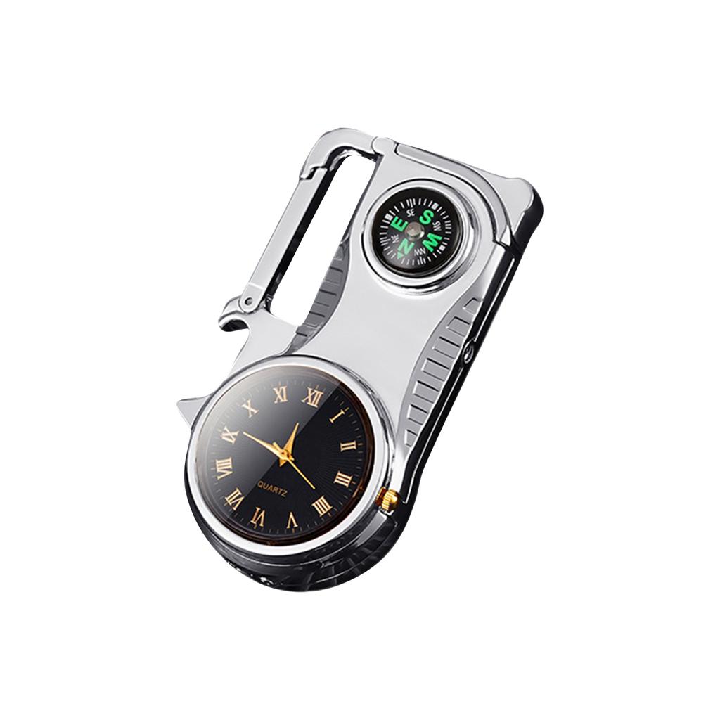 Многофункциональный брелок с часовой стрелкой, открывалкой для бутылок, настоящими часами, пять-в-одном надувной зажигалкой с цветной подсветкой