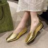 Fashion Women's Loafers Genuine Leather Luxury Shoes Sss Grade Silver Heels Gold Pumps Square Toe Elegant Mary Janes Shoes For Women