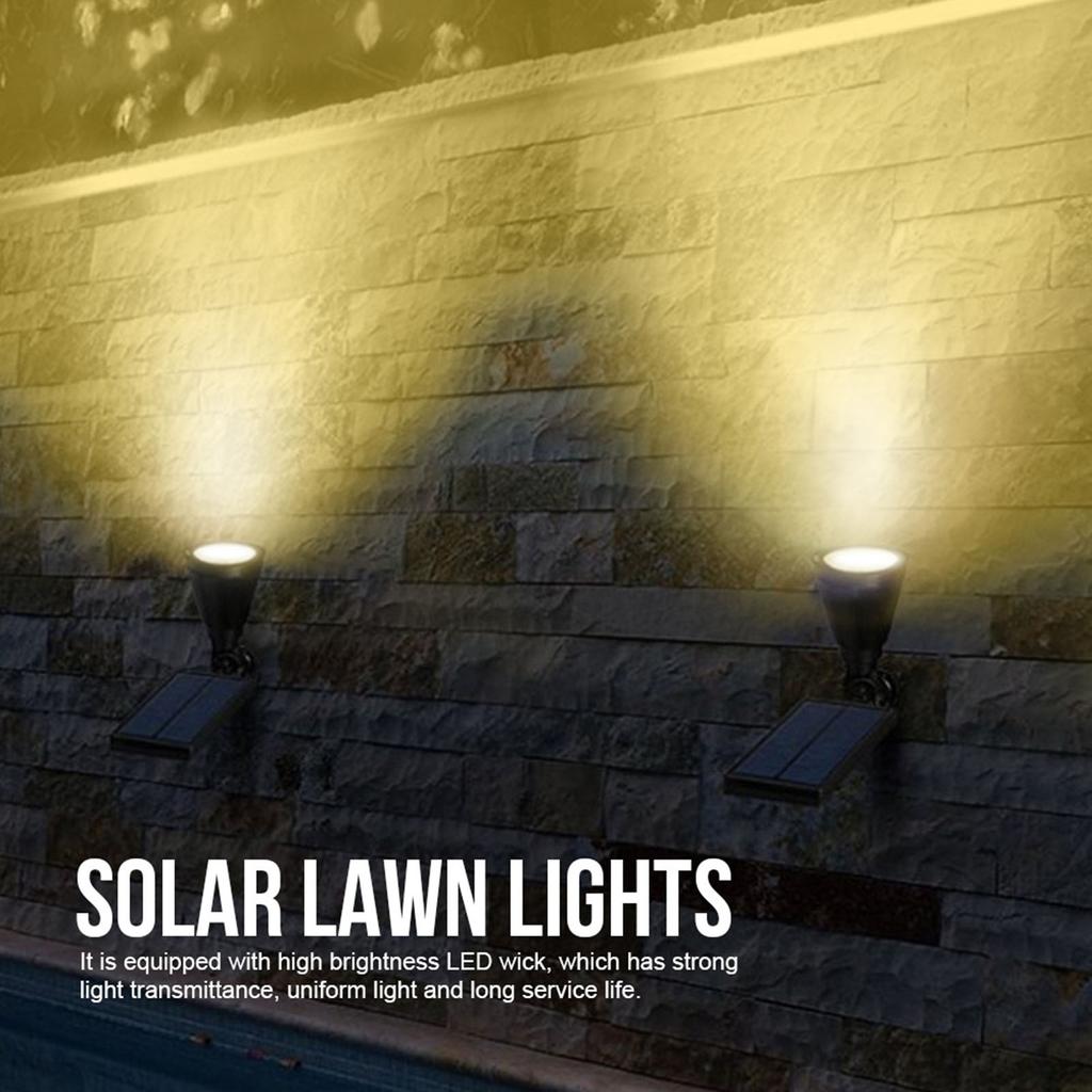 Waterproof 2pcs 7LED Solar Lawn Lights Spotlights Outdoor Garden Yard Landscape Spike Light
