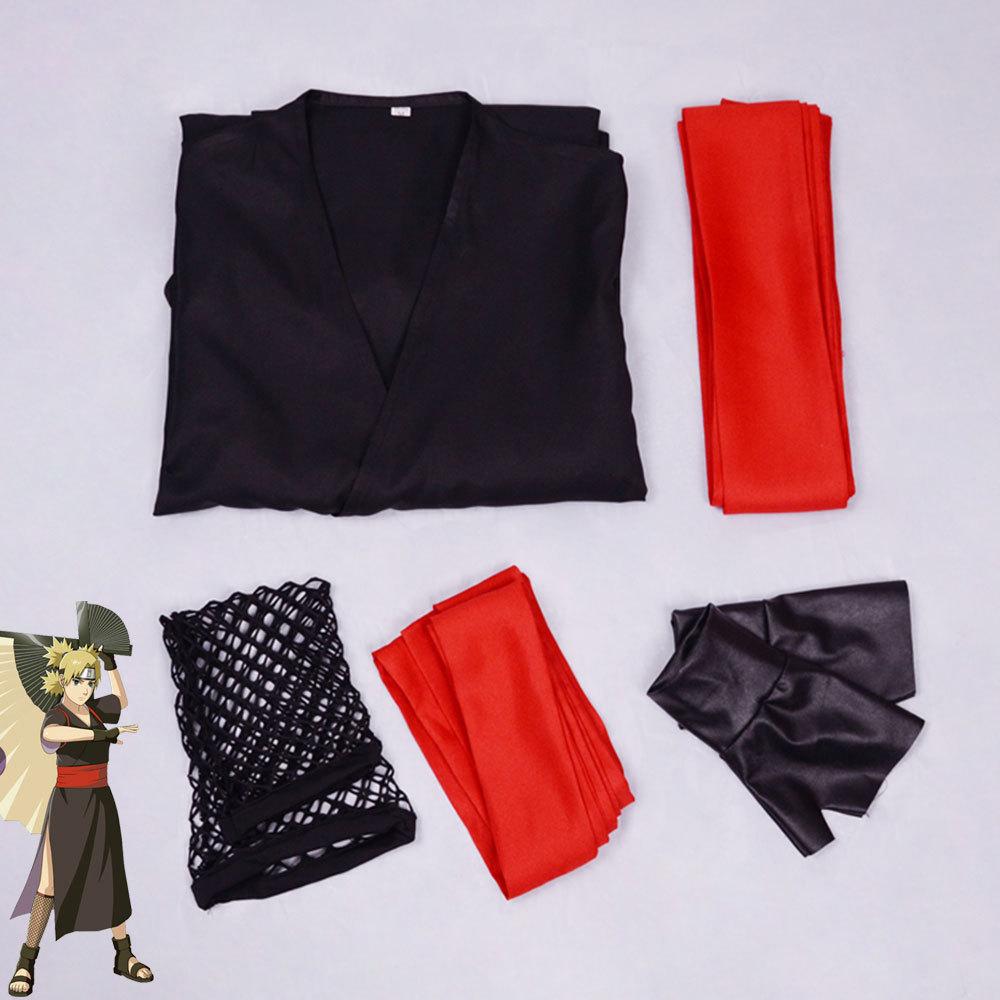 HY Naruto Shippuden cos Kimono for Sand Ninja Village, black kimono yukata, Sand Shadow cosplay costume, Halloween costume