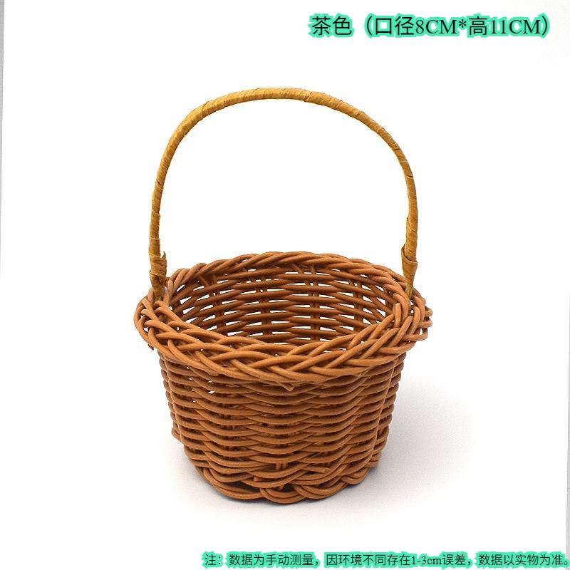 Ручная корзина, плетеная корзина из искусственного ротанга, пластиковая корзина из искусственного ротанга, балкон, украшение гостиной, цветочная корзина
