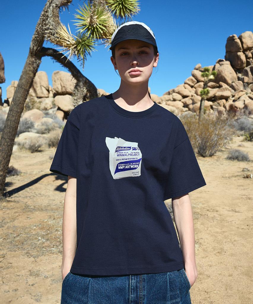 MINIMALPROJECT Retro Artwork Short Sleeve T-Shirt Mst172 [Navy]