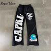RogueWave Y2k Спортивные штаны с высокой талией Готические Ретро Брюки с надписью Мужские Свободные Повседневные Универсальные Широкие брюки Женские
