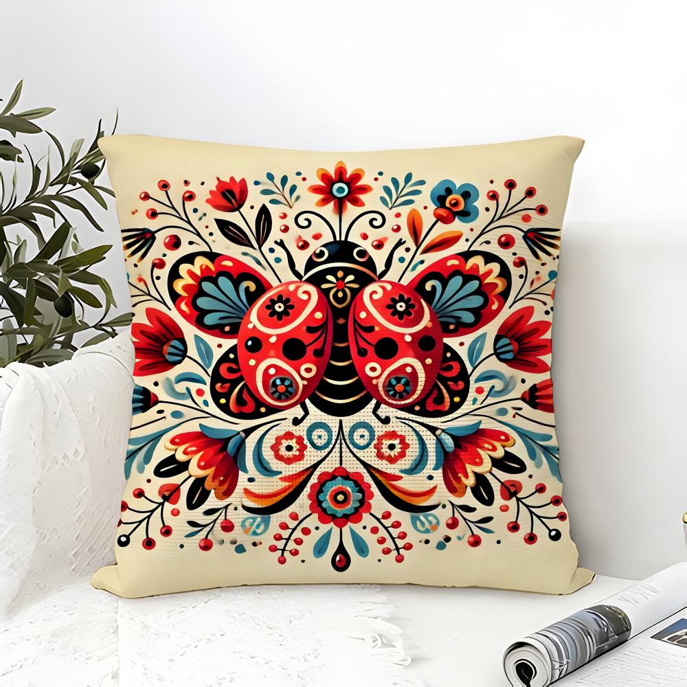Natural Floral Colors Animal Prints Pillow Case Cotton Linen Fabric Square Zipper Pillowcase Home Decorative Living Room