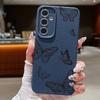 Чехол с текстурой кожи и принтом бабочки для Samsung Galaxy S24 FE S25 S23 S22 Ultra A16 A55 A15 A54 A35 A25 A56 5G Мягкий ТПУ чехол
