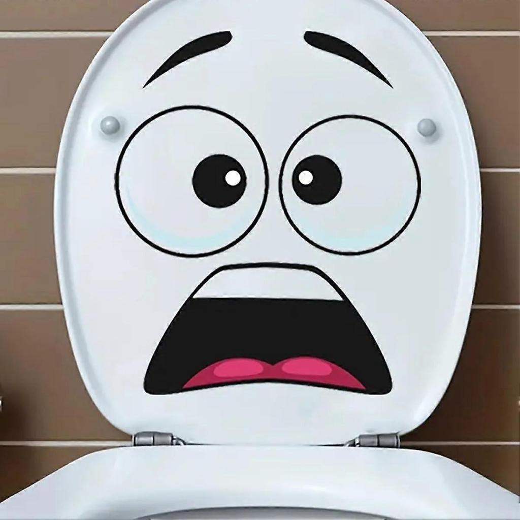 Surprised Face Toilet Decal, Funny Toilet Stickers for Bathroom