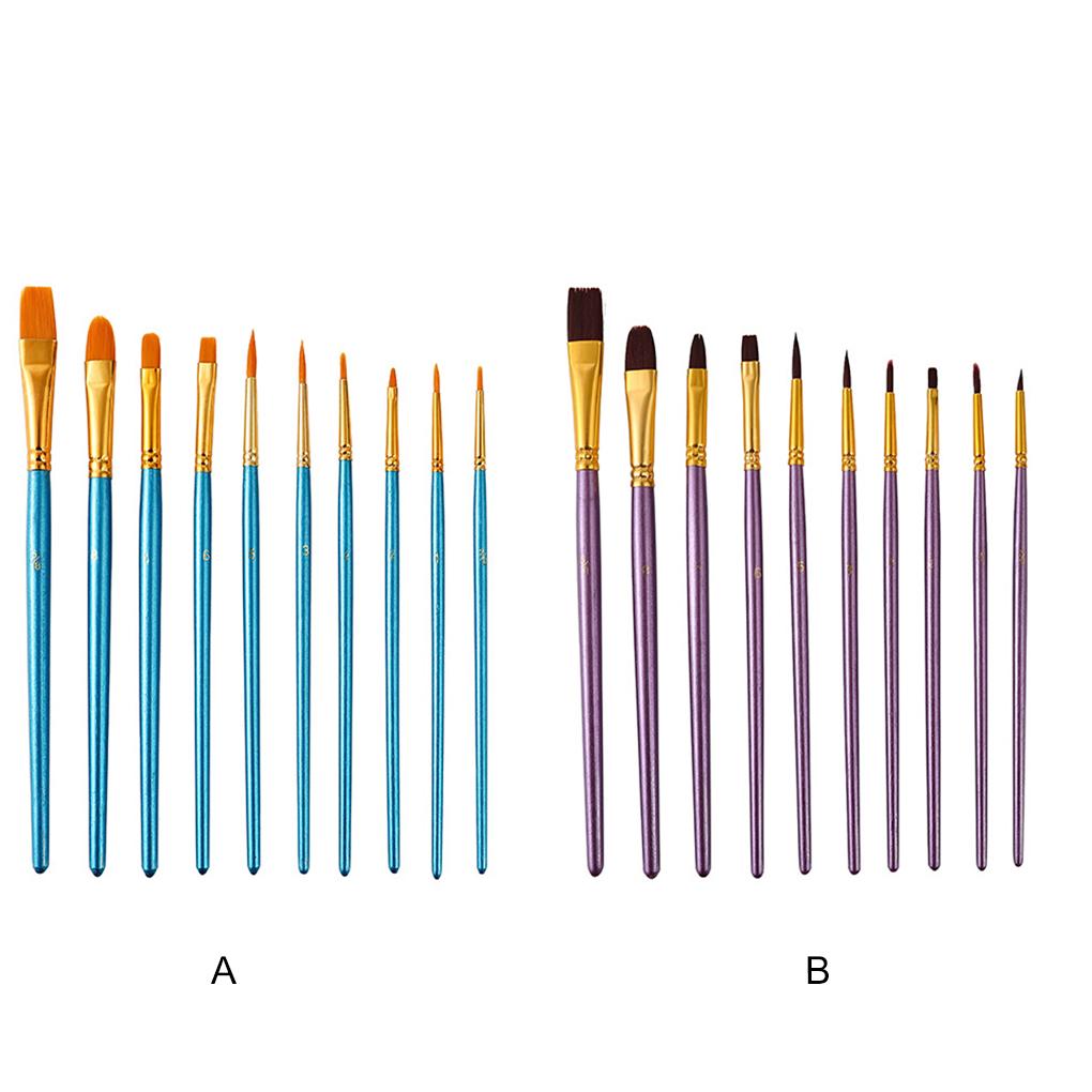 Набор художественных кистей 10X Алюминиевый Тонкая работа Тренировка Практичный Акварельная Художник Кисть