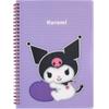 Sanrio Весенняя ПП-обложка, проводной блокнот Kuromi Heart, фиолетовый, 1 шт.