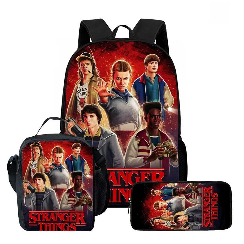 Strangertings Stranger Things Школьная сумка для ученика Детский рюкзак Сумка-портфель Пенал