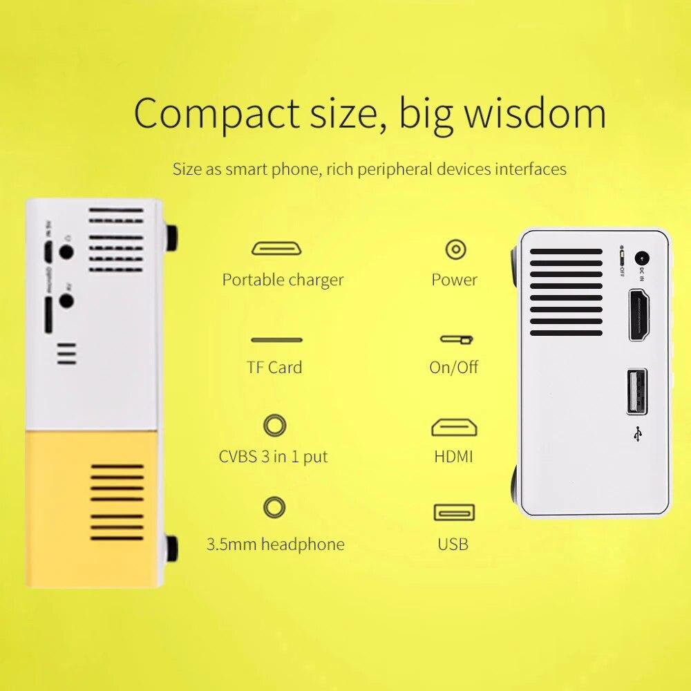 Mini Portable LED Outdoor Mini HD 1080P Mobile Projector Children's Projector Ultra-clear Projector, Mini Portable Proj