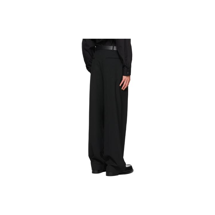 WE11DONE Casual Pants Men's Black Moderate Straight Fit Pants WD-PT1-21-235-M-BK