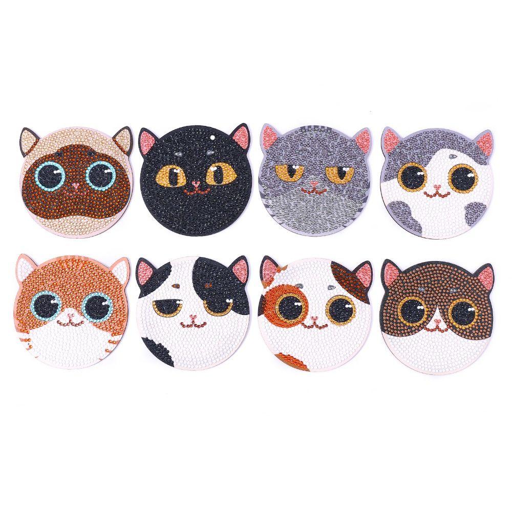 Anti Slip DIY Painting Coasters Cartoon DIY Cat Tablemat Home Decor