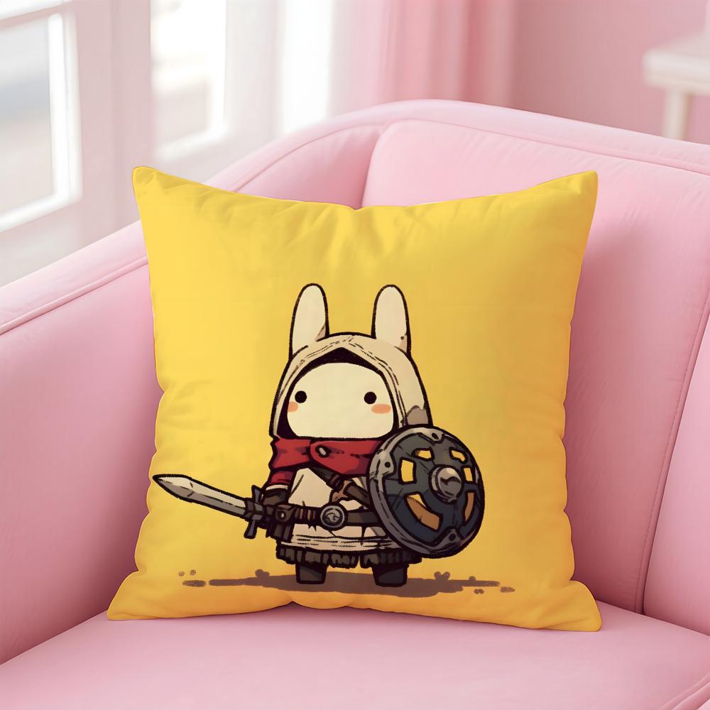 Cute Rabbit Dresses Art Cushion Cover Pillowcase Short Plush Invisible zipper Room Sofa Cushion Cover