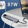 8 в 1 док-станция типа C USB C концентратор типа C на 4K HDMI RJ45 Ethernet адаптер USB 3.0 разветвитель PD 87 Вт быстрая зарядка SD/TF кард-ридер для ноутбука ПК