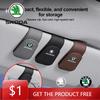 Car Sticker Leather Car Sunglasses Holder Sun Visor Glasses Clip For Skoda A5 A7 Yeti Roomster Octavia Rapid Fabia Superb Kodia   NL6