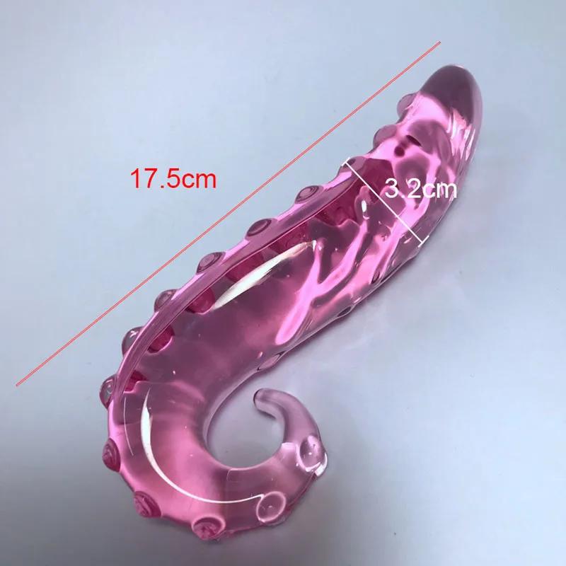 Pink Hippocampus Glass Dildo Realistic Dildo Sex Adults Toys Long Butt Plug Sex Toy for Women Glass Anal Plug Adult Toys