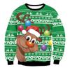 Women's Mélange Elk Christmas Digital Print Long Sleeve Sweatshirt