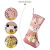Sophisticated European Pink Sequins Christmas Stocking Festival Pink Christmas Stocking with Spacious Gift Holders