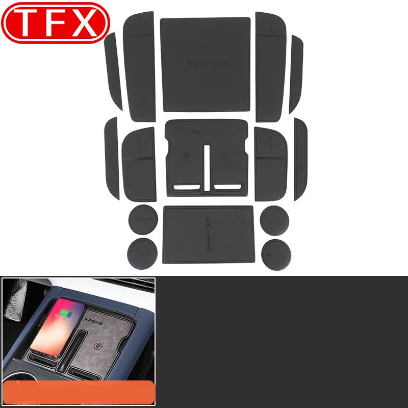 For Xpeng G6 XiaoPeng 2023 2024 Car Styling PU Leather Door Groove Pad Water Cup Storage Anti Slip Pad Auto Interior Accessories