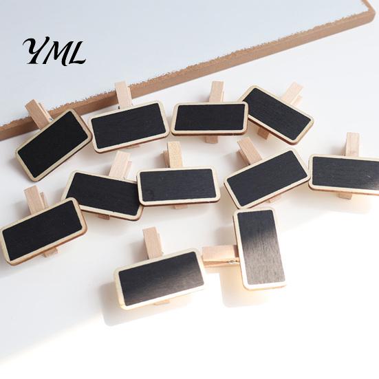 Rustic Log Style Message Clips 10PCS Mini Blackboard Clips/Signs with Wooden Stands, Reusable Small Chalkboard Labels for Floral Arrangements