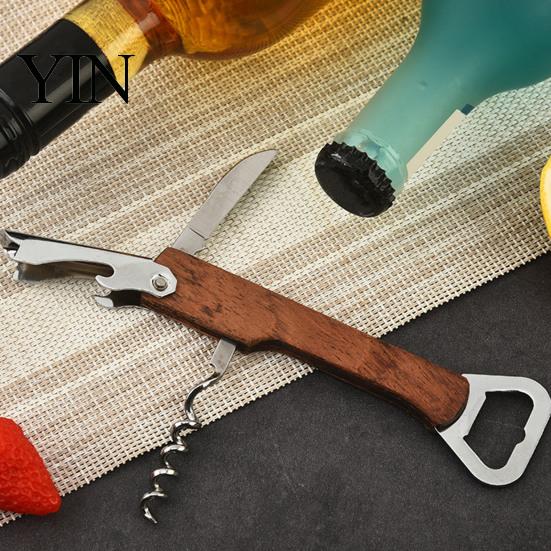 Kitchen Gadgets for Home 3-in-1 Wine And Beer Corkscrew Bottle Opener, Compact Manual Durable Opener Tool, Multifunctional Bar Seniors
