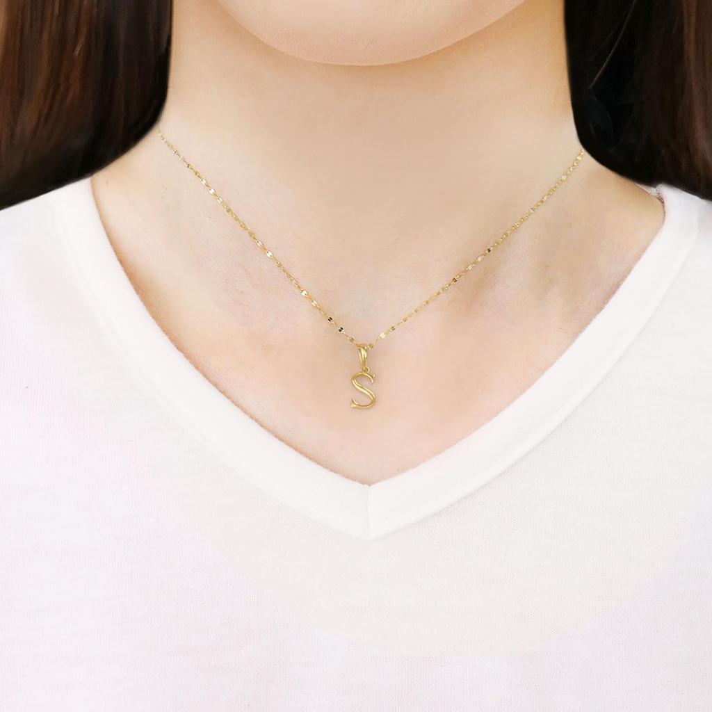 Lala Christie Initial Pendant 18K Yellow for Men and Charm Necklace, Gold, Small, Women,