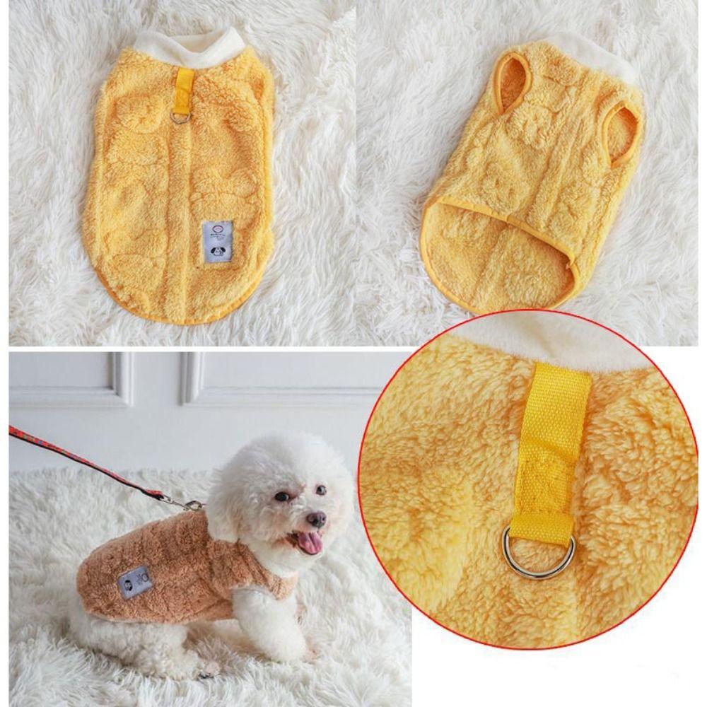 Traction buckle Dog Sweatshirt Thickening Dog Vest Trendy Pug Teddy Coat  Cat Outfits