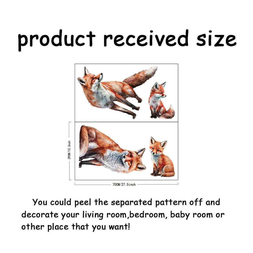 1set PVC Wall Stickers Wall Decoration Fox Pattern 390x700mm